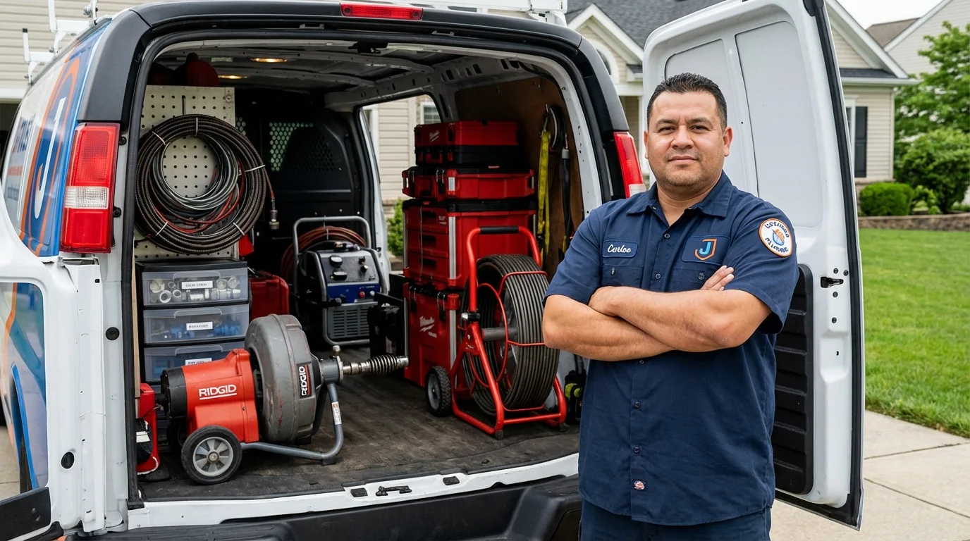Professional drain cleaning equipment and Johns Plumbing LLC plumber in Shippensburg