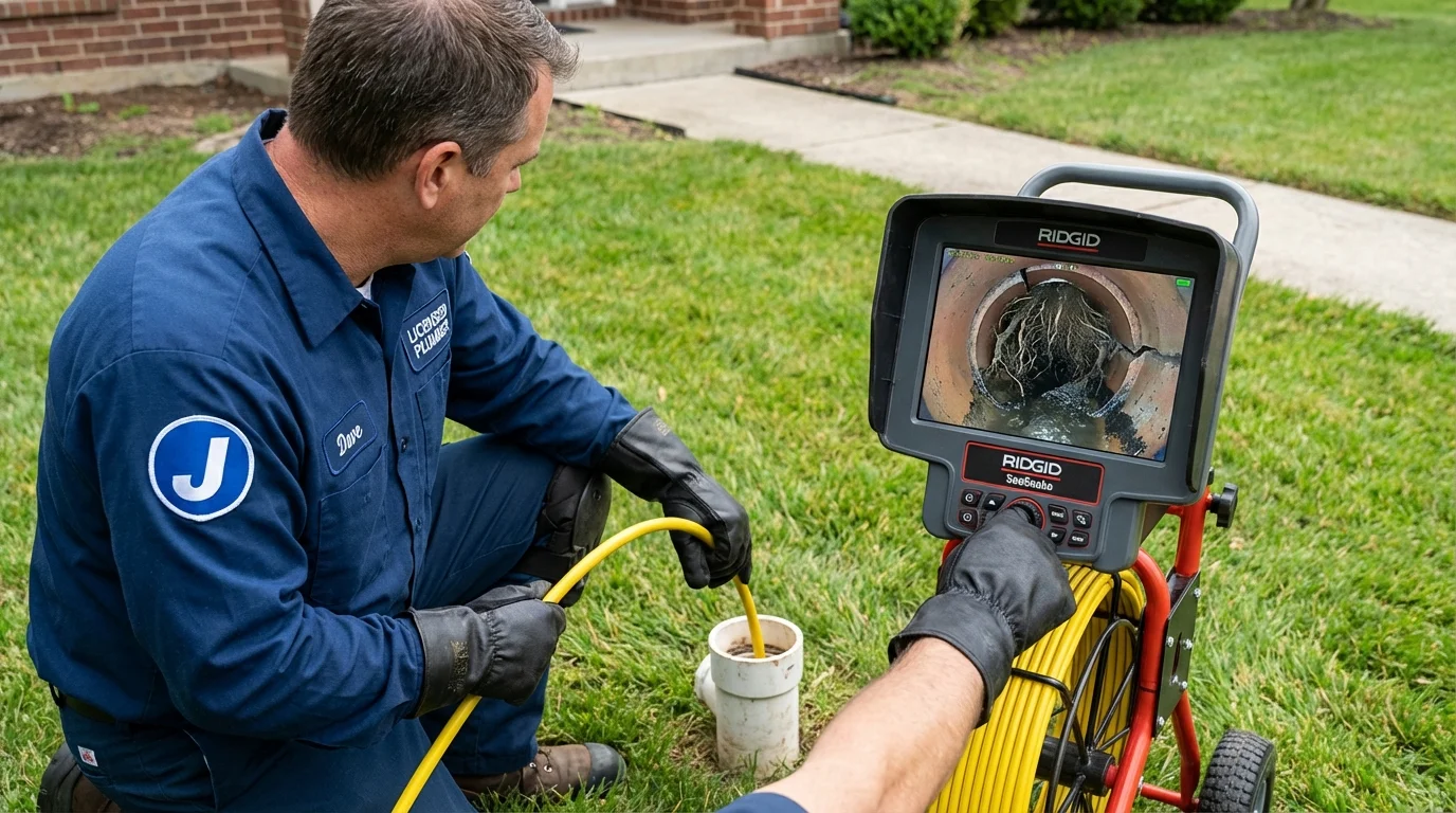 Sewer camera inspection being performed by Johns Plumbing LLC in Shippensburg
